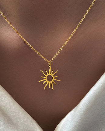 Stainless Steel Necklaces Exquisite Big Sun Style Pendant Collar Chain Fashion Necklace For Women Men Jewelry Friends Best Gifts