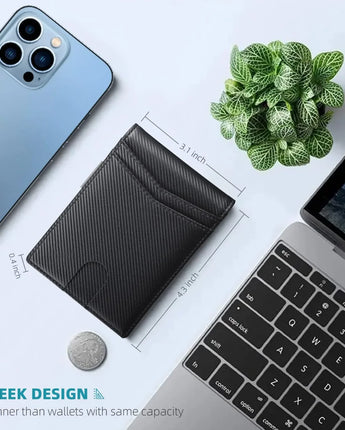 Rfid Carbon Fiber Luxury Men Wallets Money Bag Slim Thin Man Card Holder Wallet for Men Small Short Purse Male Vallet Billfold