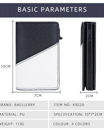 Baellerry 2023 New RFID Mini Men Wallets Name Customized Card Holder Brand Slim Male Wallet Luxury Short Men's Popup Purse