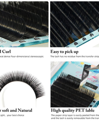 Yelix False Mink Eyelashes Matte Individual Eyelash Extension Volume Eye Lashes Extensions Natural Easy To Work Soft