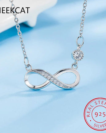 925 Sterling Silver Fine Jewelry Best Friend Forever Infinity Love Pendant Necklaces for Women Gifts Silver Chain