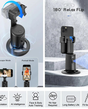 Auto Tracking Phone Holder Auto Face Tracking 360 Rotation Fast Face & Object Tracking Cameraman Robot