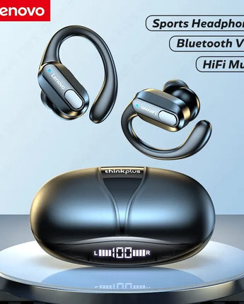 Lenovo XT80 Sports Wireless Headphones with Mics, Button Control, LED Power Display,Hifi Stereo Sound